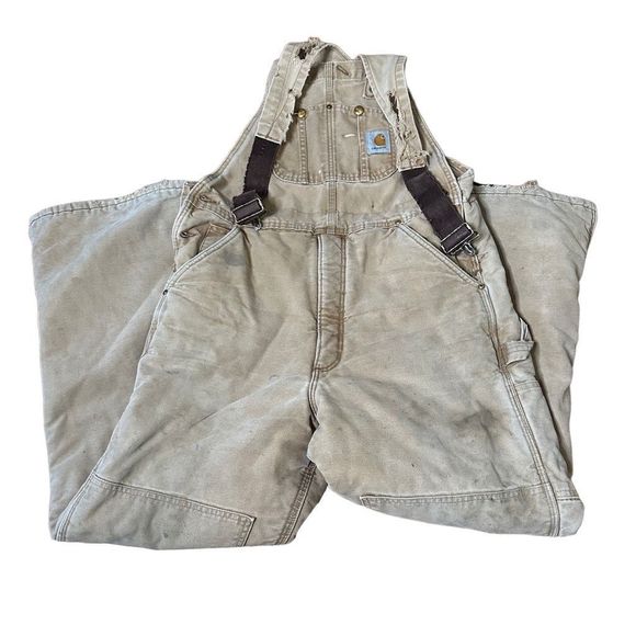 VTG Carhartt Insulated Overalls Coveralls Quilt Lined Men’s Size 36x30 - Picture 1 of 4